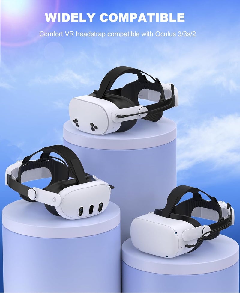 Svetaecho Upgraded Comfort Head Strap Compatible with Meta Quest 3S/Quest 2/Quest 3 Head Strap, Adjustable Elite Strap 10000mAh Rechargeable Battery Compatible with Meta Quest 3S/3/2 - Image 3